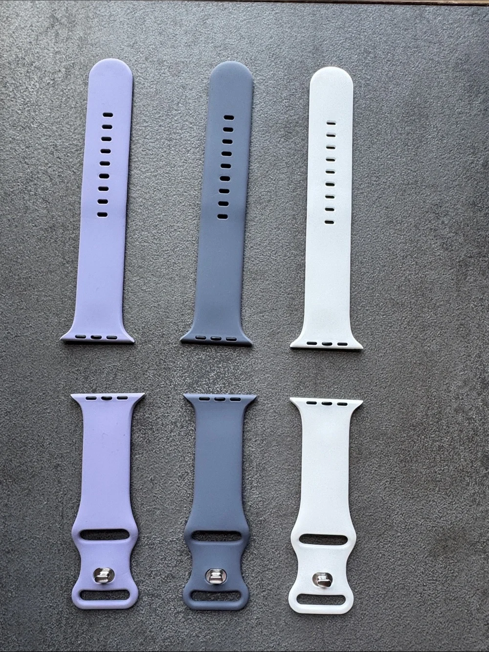 3 Apple Watch Bands - White, Dark Blue, & Lavender
